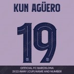 Kun Agüero 19 (OFFICIAL FC BARCELONA 2021/22 CUP AWAY NAME AND NUMBERING)
